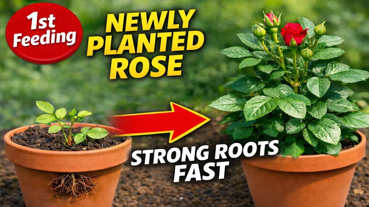 First Feeding of Newly Planted Roses 🌹 | Best Fertilizer for Fast Root Growth