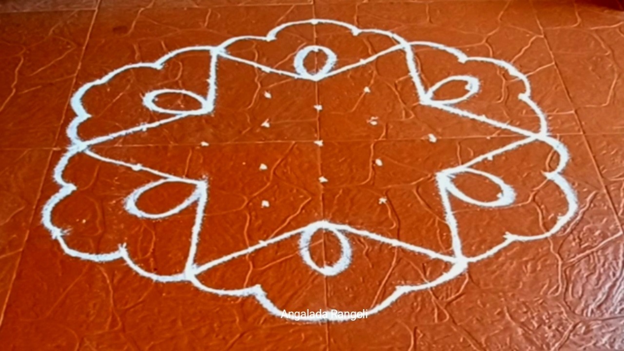 9*5 dots daily rangoli/ easy and beautiful rangoli/ simple muggulu /festival rangoli/