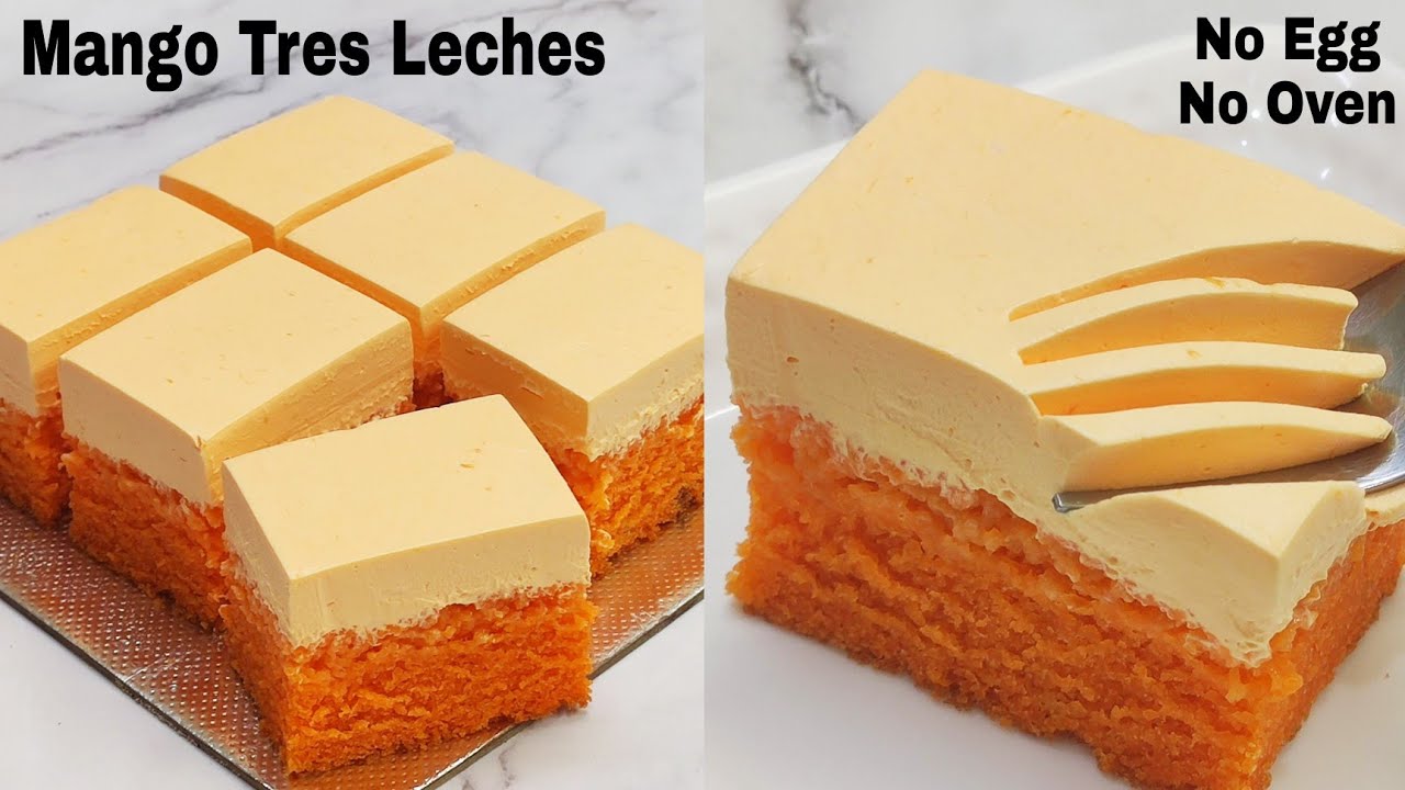 Mango Tres Leches Without Egg, Oven , Oil |Super Soft & Tasty Mango Cake | आम केक बनाए बिना अंडे अवन