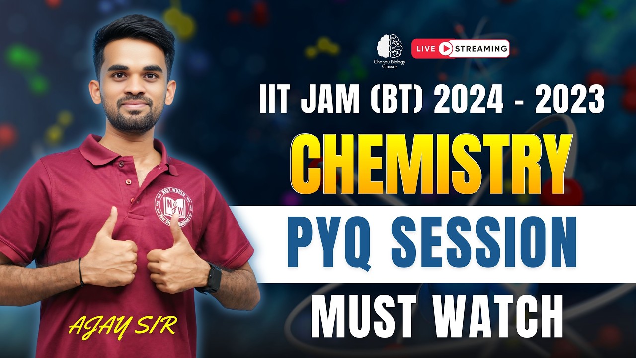 IIT JAM BT Chemistry PYQs 🔥 2024–2023 Complete Discussion | Must Watch