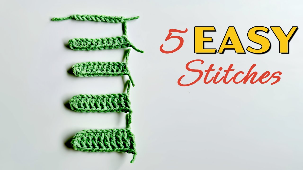 How to Crochet for Beginners | 5 Basic Crochet Stitches Tutorial | Step by Step