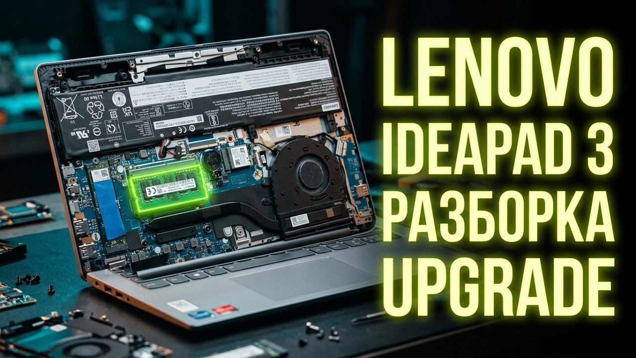 Разборка и Модернизация/Upgrade ноутбука LENOVO ideapad 3 14ITL6 (82H701MRRA) + 8GB DDR4/ОЗУ и тесты