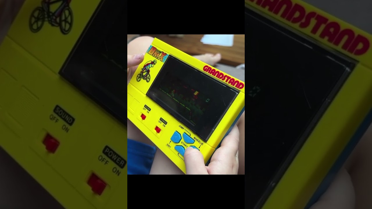 MAC 77 - Grandstand BMX Flyer Retro 1983 Computer Handheld LCD Game Fired Up Played First Time! 🕹🎮🚲