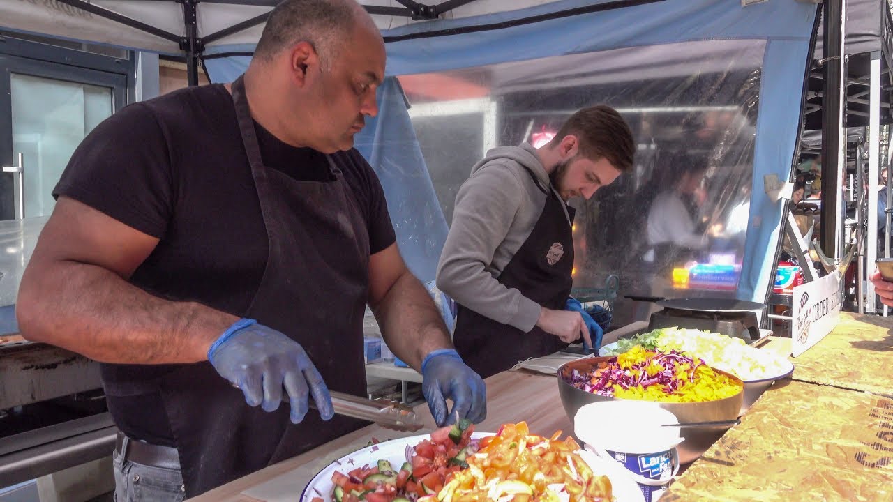 Huge and Colourful Chicken Wraps. London Street Food