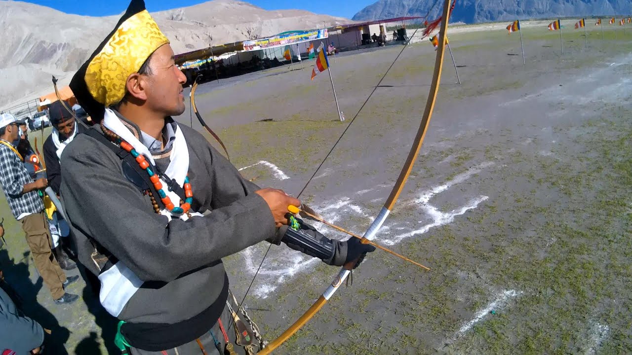 DHAAL  TARGET 45 METERS -DAY 1.SECOND INDOVEDIC TRADITIONAL ARCHERY TOURNAMENT NUBRA VALLEY