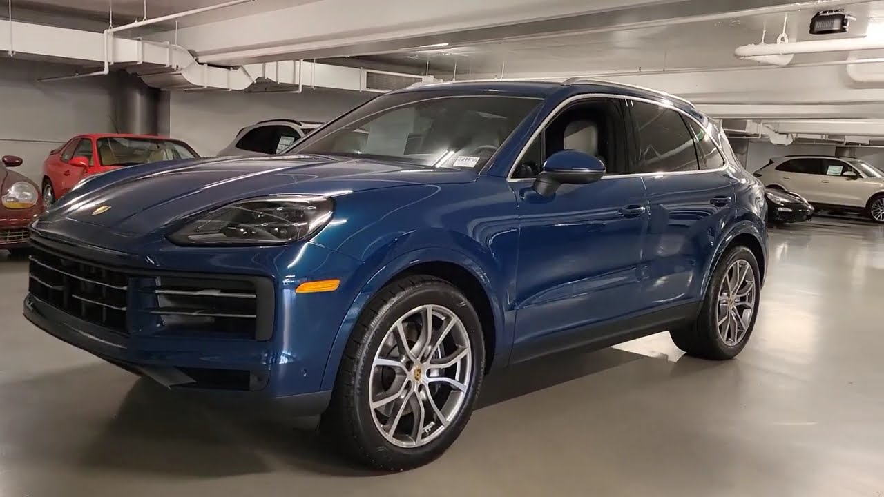 Porsche Cayenne 2024 in Montego Blue Metallic with Black/Chaulk Interior