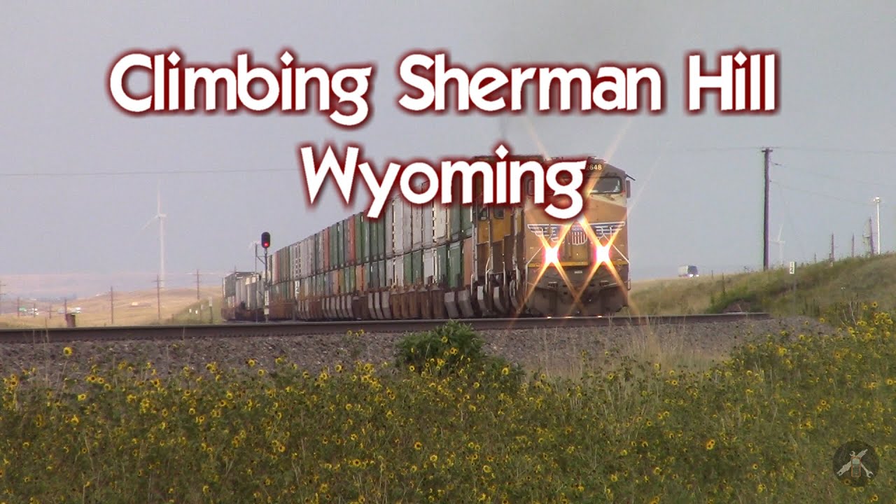 Climbing Sherman Hill - Union Pacific Train Westbound From Cheyenne Toward Sherman Summit