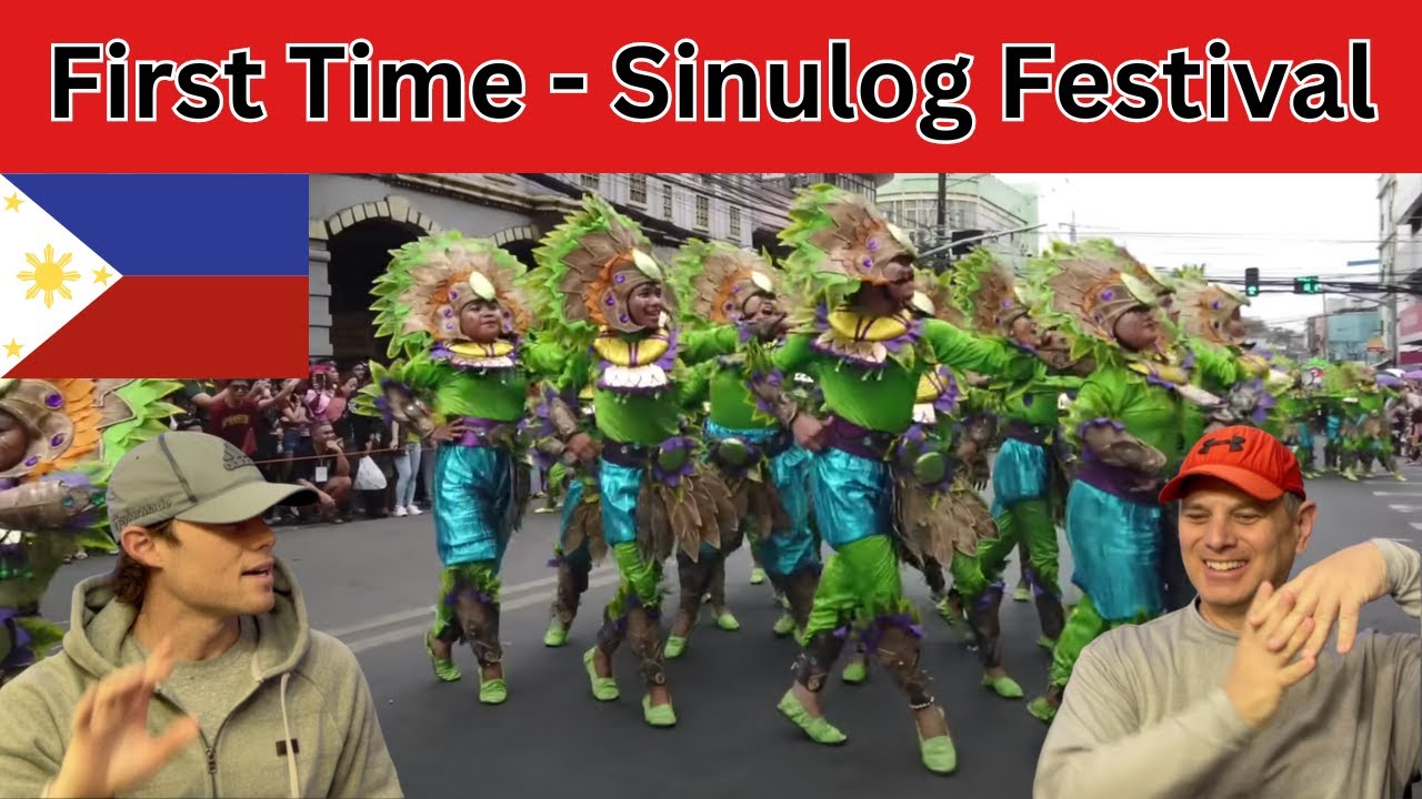 American Father and Son First Time Seeing Sinulog Festival