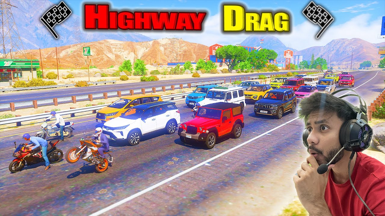 GTA 5 Indian Cars and Bikes Highway Drag Race GTA 5