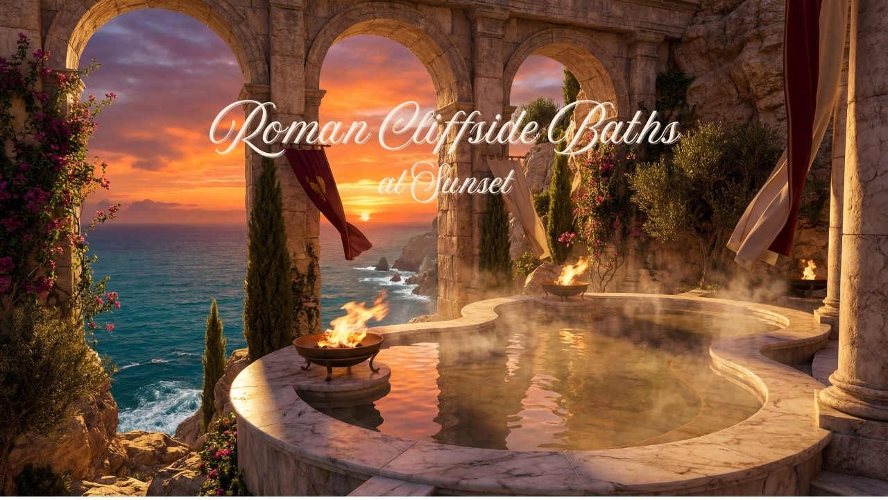 Where the Roman Cliffs Meet the Sea | Sunset Baths in Golden Light