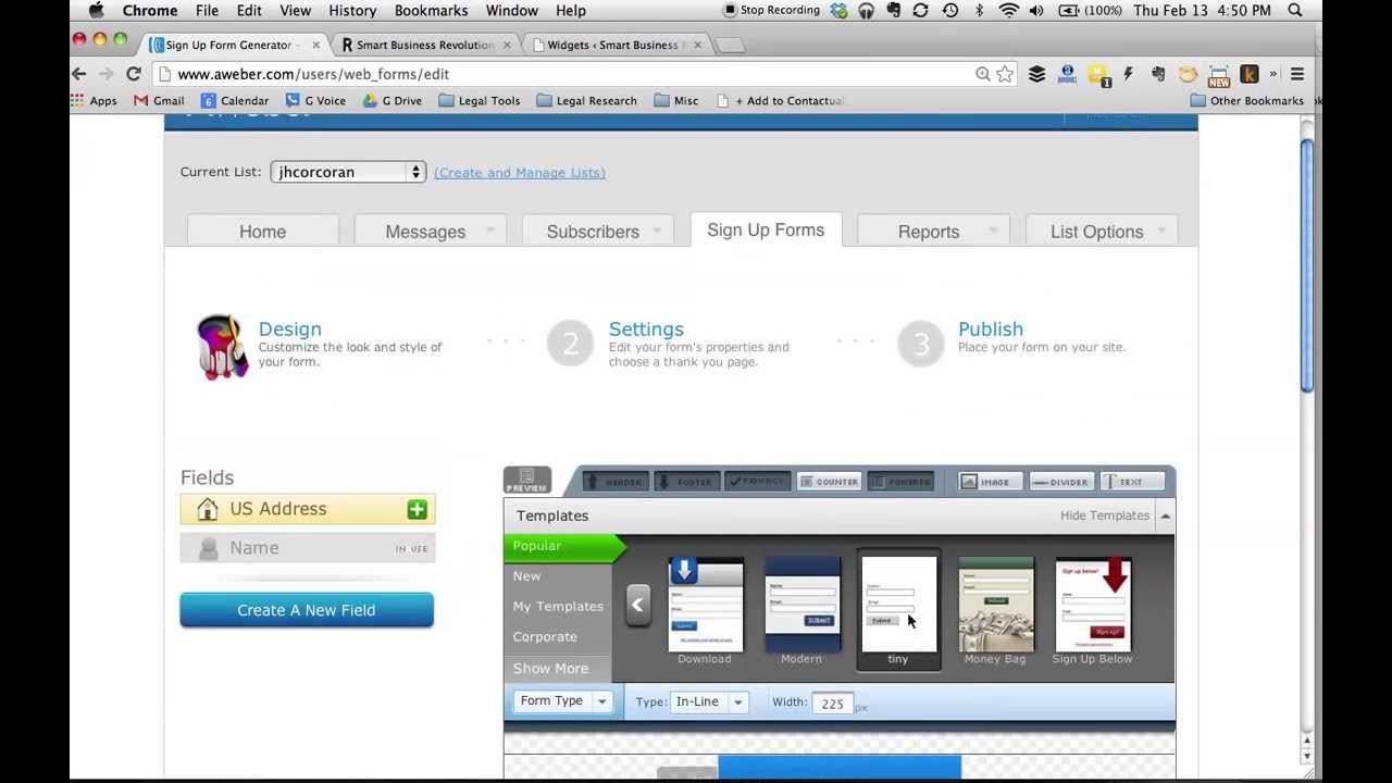 How to create signup forms in Awber