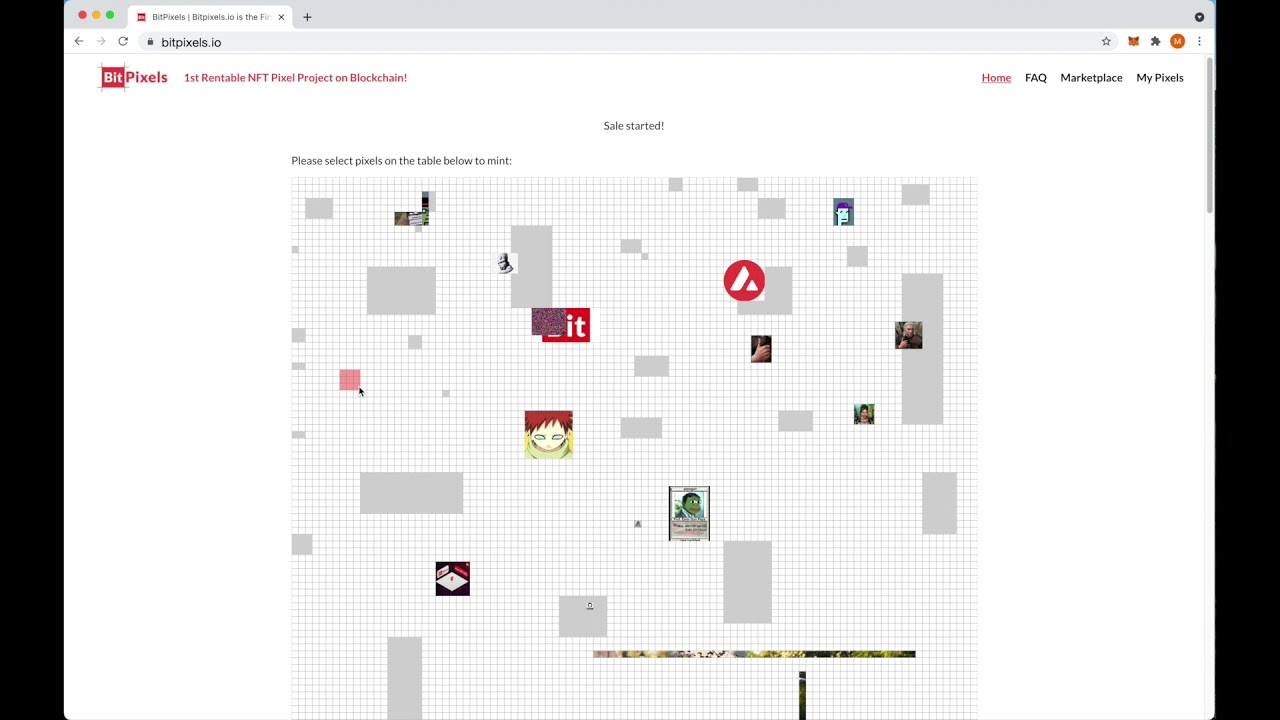 BitPixels Guide | The First Rentable NFT Pixel Project