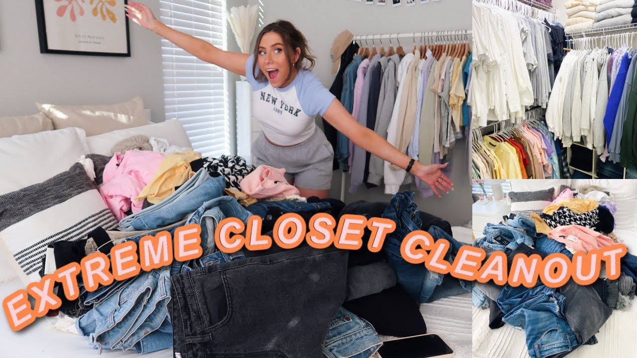 *EXTREME* CLOSET CLEANOUT 2021 | decluttering + organizing everything!