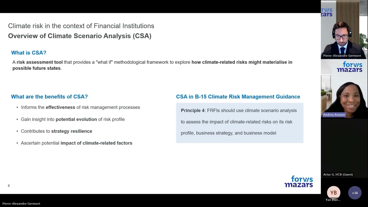 Webinar: Developing Climate Scenario Analysis Capabilities: Leveraging OSFI