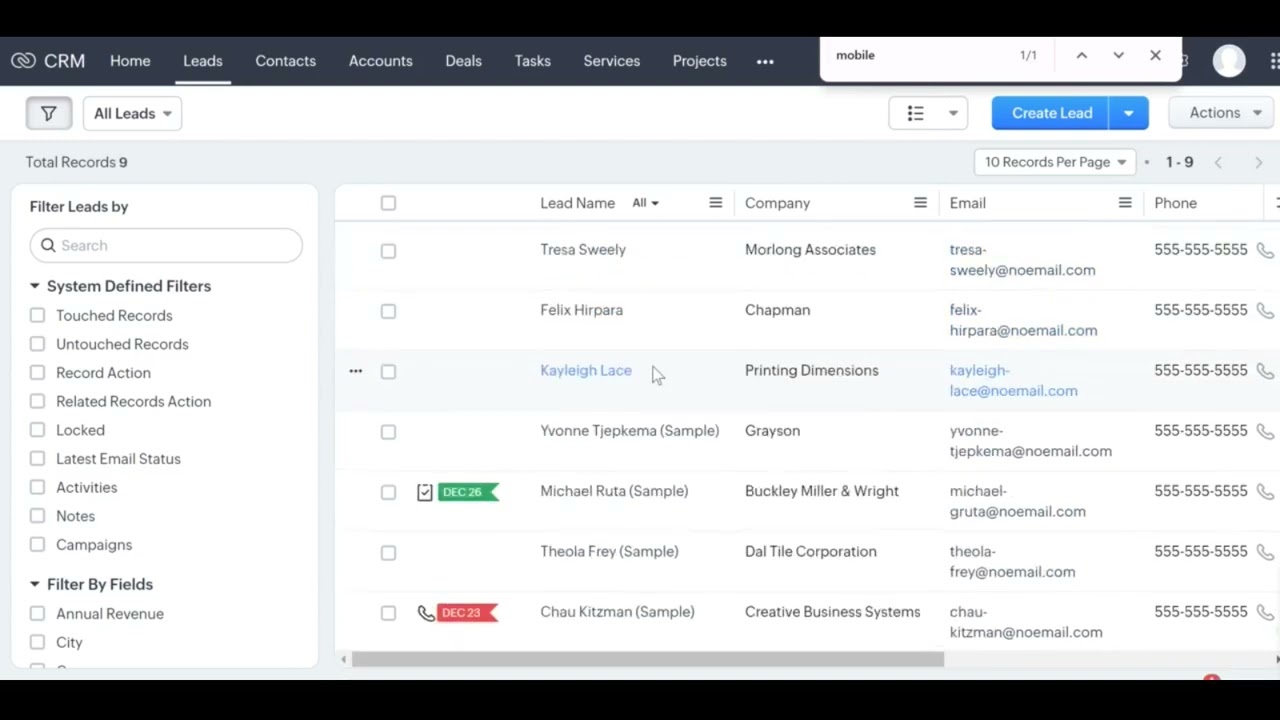 Zoho CRM | Role Profiles & Sharing Rules
