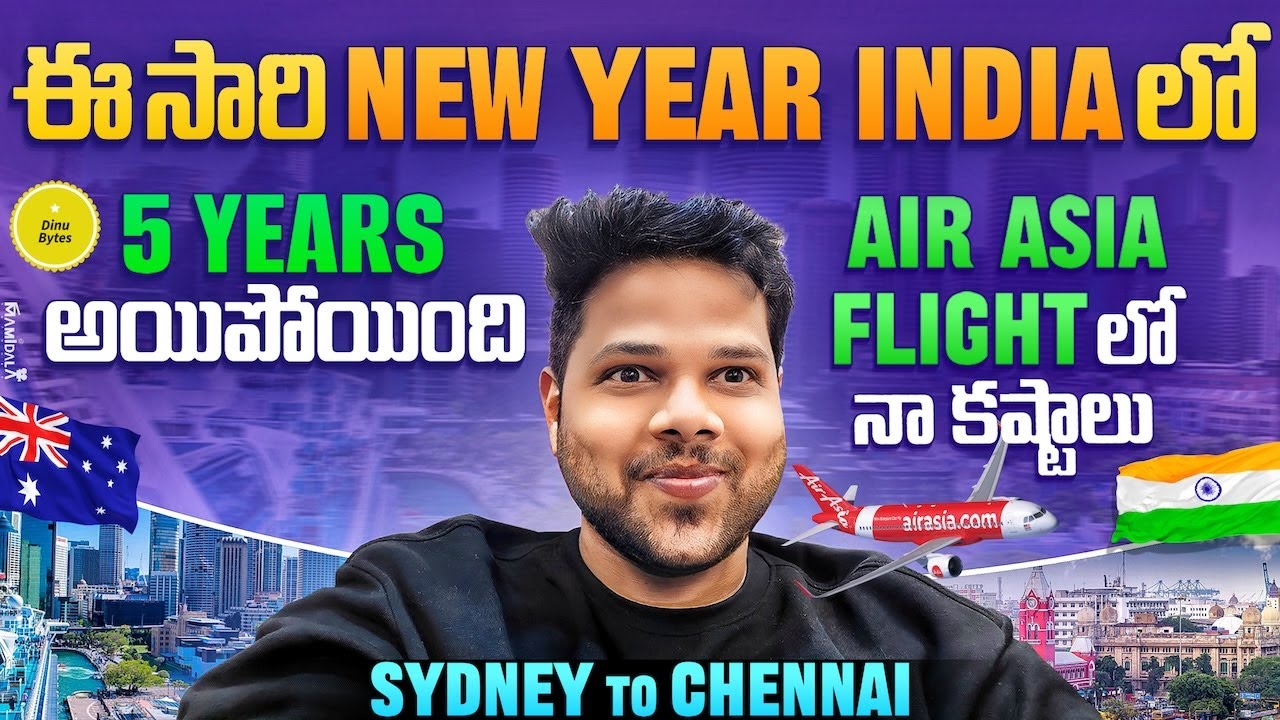 Australia to India in Air Asia | Budget Airline | New Year 2024 in India | Dinu Bytes