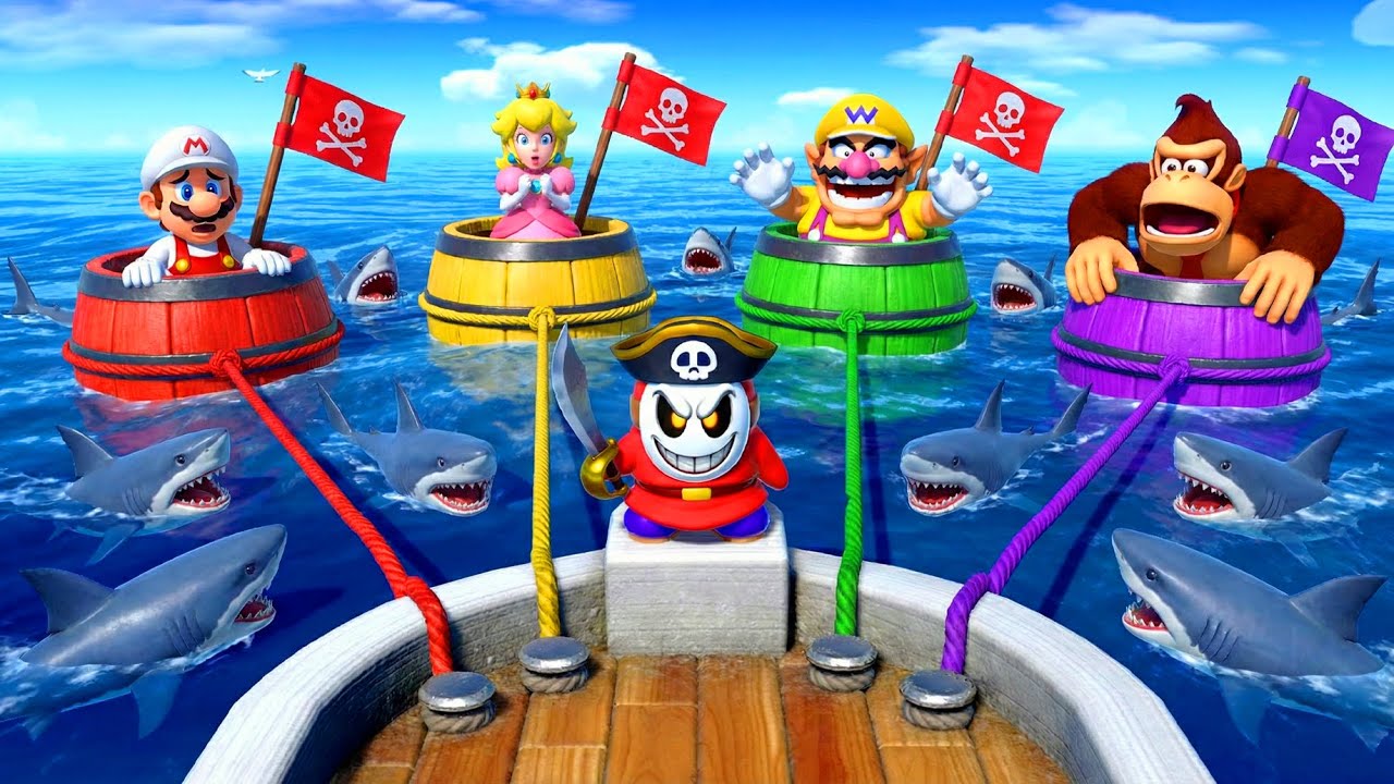 Mario Party Superstars Funny Minigames Collection  - Mario Vs Peach Vs Wario Vs Donkey Kong