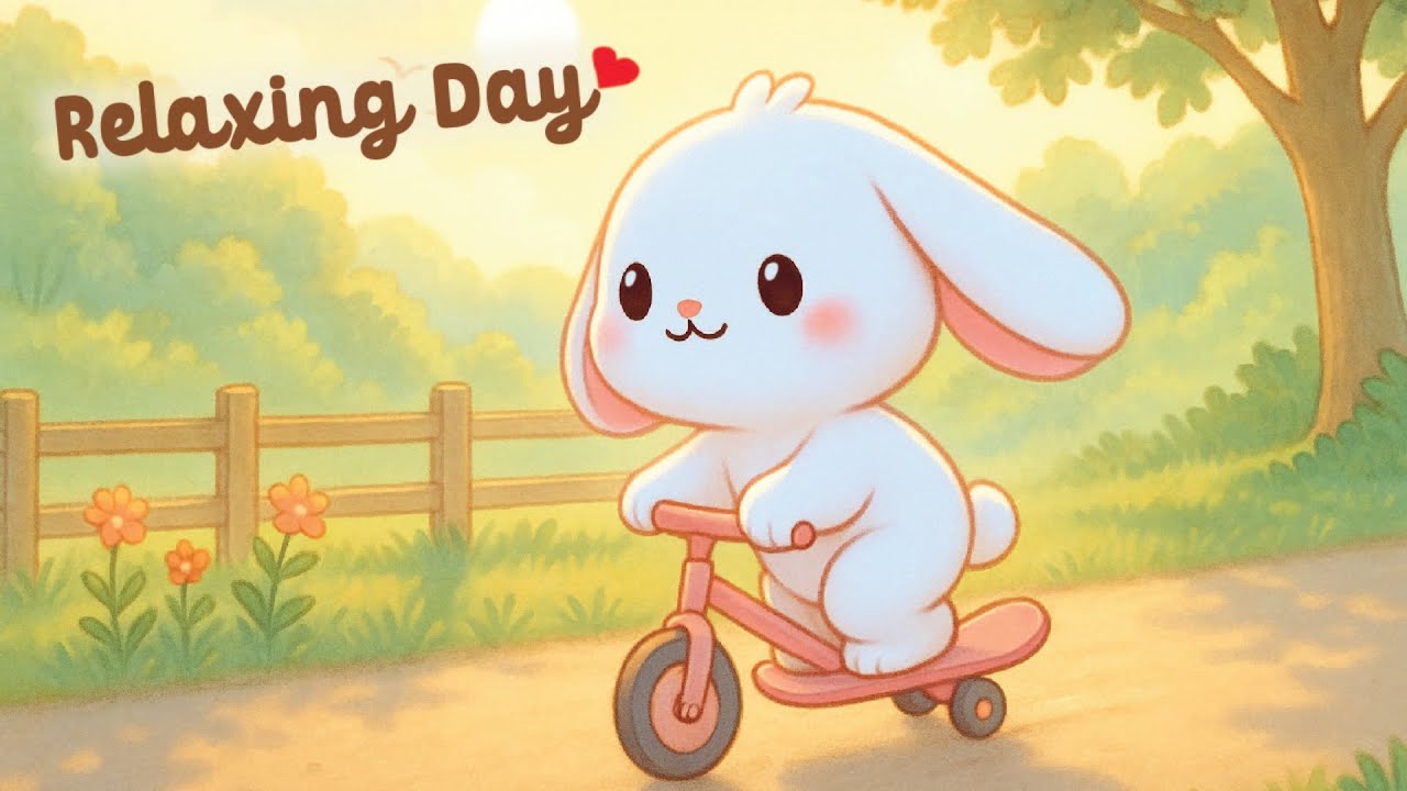 Relaxing Day Lofi with a Cute Bunny 🐇💗 4 Hour Happy Lofi Song 🎵 relaxing music 🎹 Lofi Hip Hop