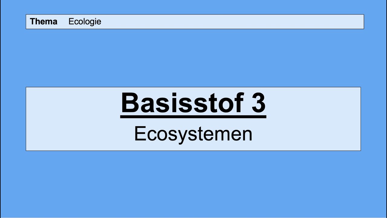 Havo 4 | Ecologie en milieu | Basisstof 3 ecosystemen