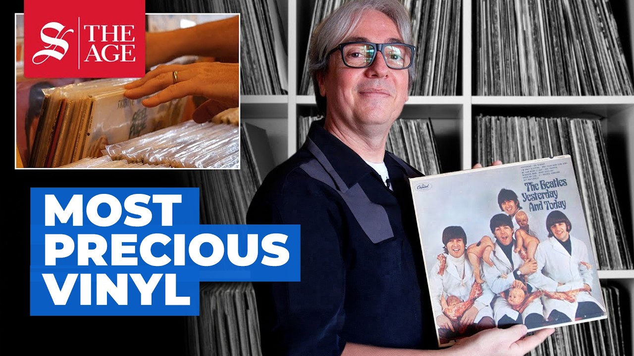 This record collector shows off his most precious vinyl
