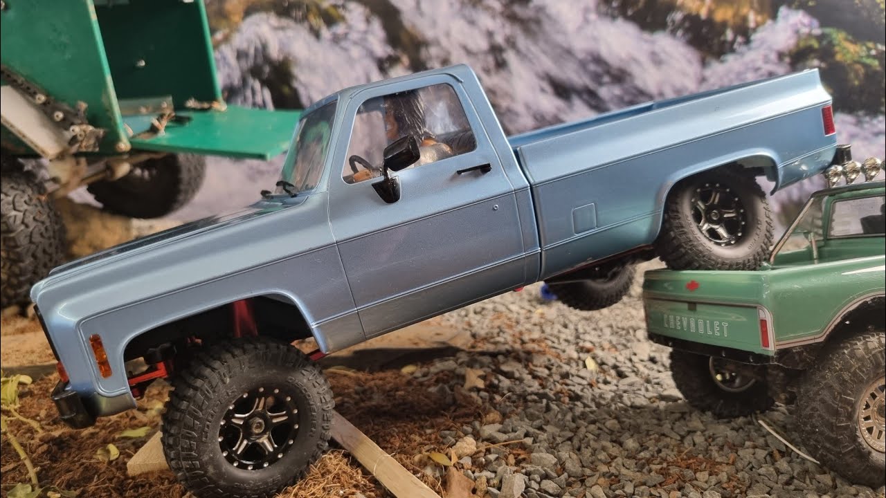 RC-Crawler Tuning chevy eazy glacier 1:18 4wd Motor Getriebe Aufh&auml;ngung testfahrt Scale zu schnell??