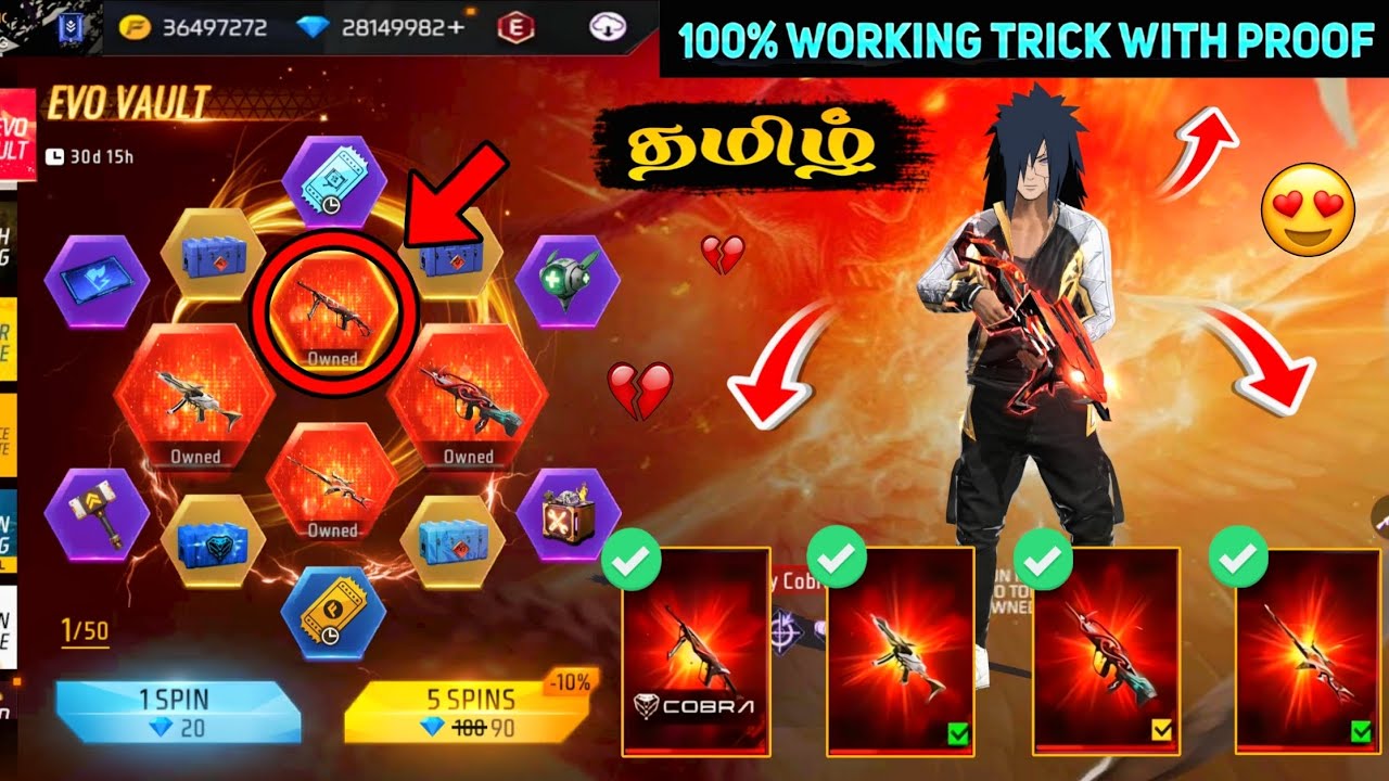 I GOT COBRA MP40 😍🥹 EVO VAULT EVENT FREE FIRE TAMIL😍 | EVO MP40 SKIN RETURN SPIN😍|FF NEW EVENT TODAY