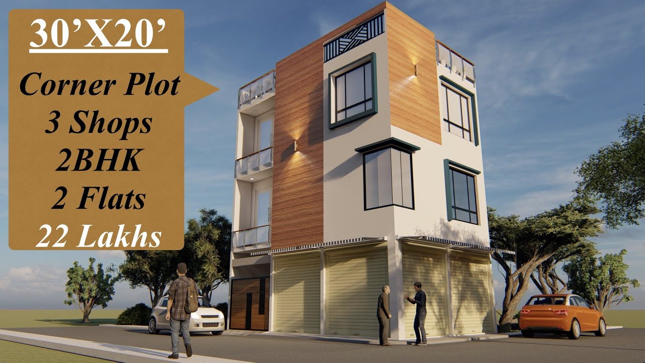 30X20 Commercial and Residential House Design | 600 Sqft House Plan | 30X20 Ghar Ka Naksha
