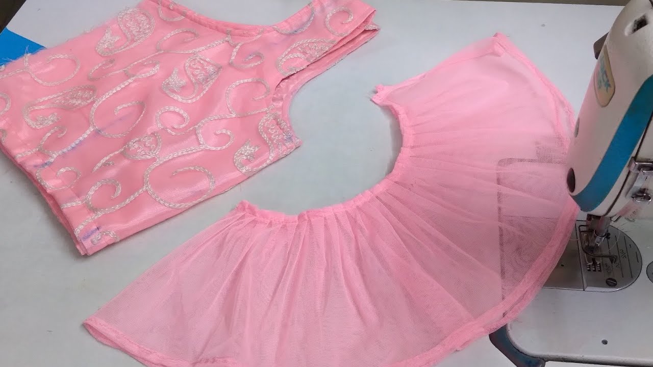 Frill Blouse cutting & Stitching with New Model Blouse Back Neck Design