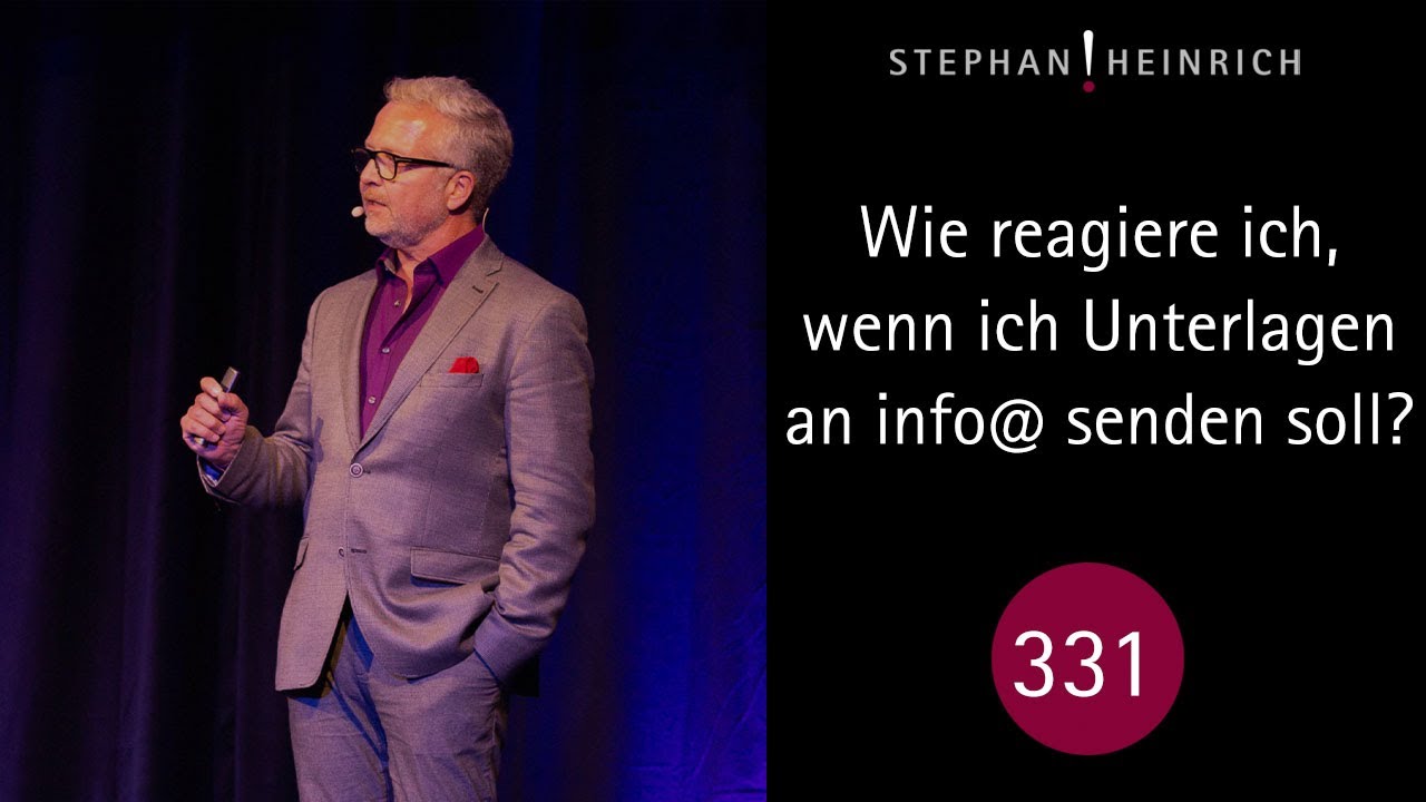 Wie reagiere ich, wenn ich Unterlagen an info@ senden soll?