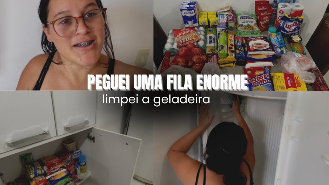 DIA DE MERCADO| LIMPEI A GELADEIRA l JANTAR IMPROVISADO 🎥♥️