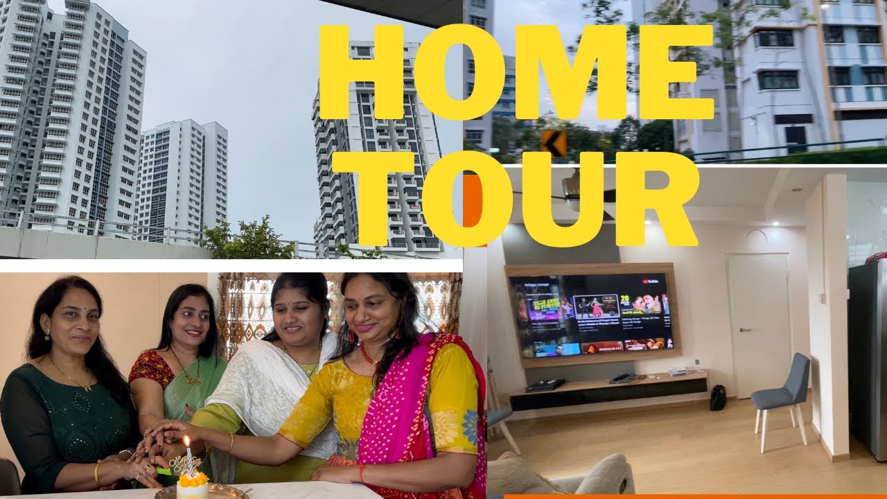 HDB Apartment Home Tour | Singapore Telugu Vlogs | How much does a HDB RENT in Singapore |