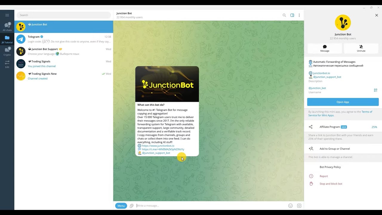How to Copy Telegram Messages with Junction Bot: A Detailed Video Guide