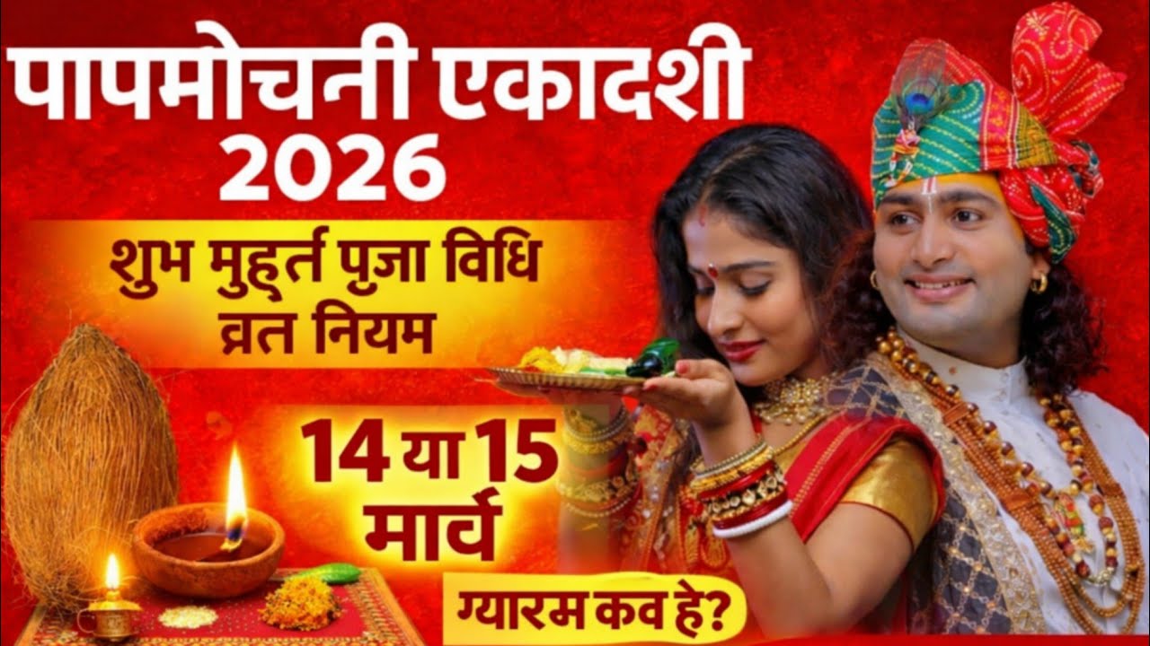 पापमोचनी एकादशी 2026 कब है 14 या 15 मार्च पारण कब और कैसे करें जाने शुभ मुहूर्त पूजा विधि।