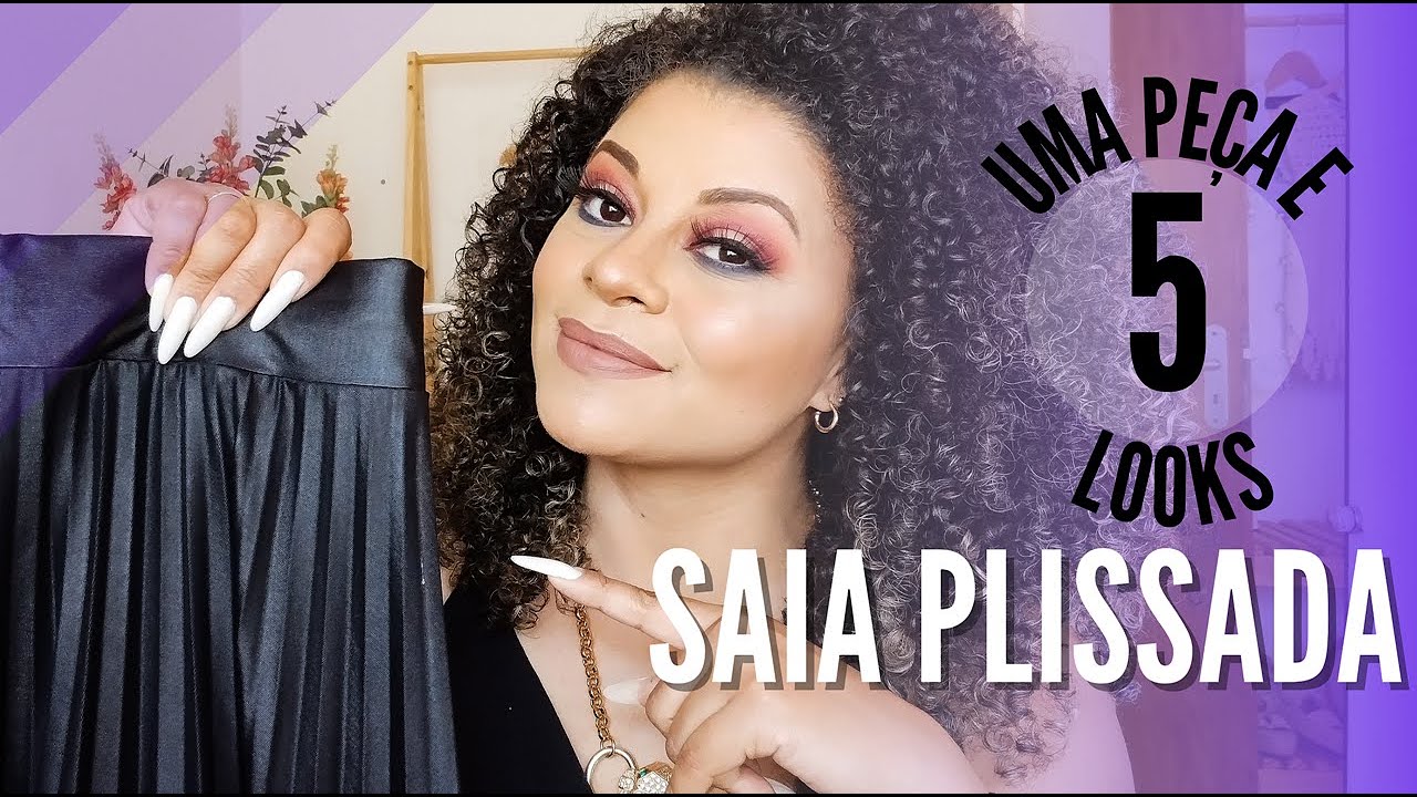SAIA PLISSADA, UMA PEÇA E 5 LOOKS
