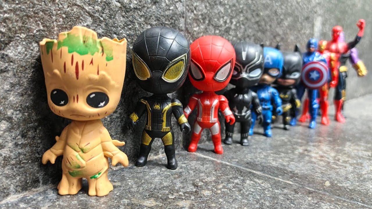 MARVEL AVENGERSTOYS ACTION. GROOT, SPIDER-MAN, IRONMAN, CAPTAIN AMERICA, BATMAN, THANOS DLL