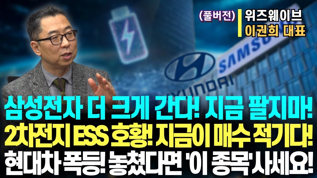 (풀버전) 삼성전자 더 크게 간다! 팔지마! 2차전지 ESS 호황! 지금이 매수 적기! 현대차 폭등!ㅣ위즈웨이브 이권희 대표ㅣ예민수의 경제TALK #반도체#2차전지#주도주 투자전략