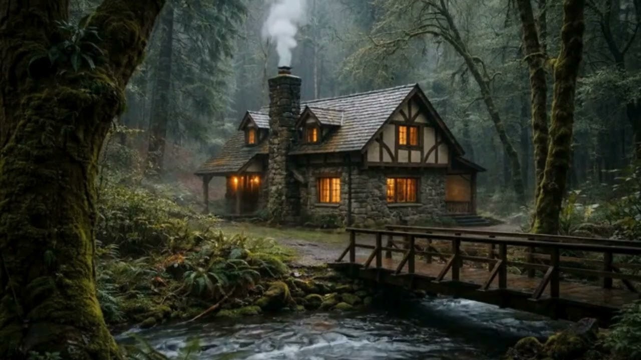 By the River Inner Peace  🌿Misty Deep Sleep & Unwind Creek Sounds🌿Melodies & Visuals Stress Relief 