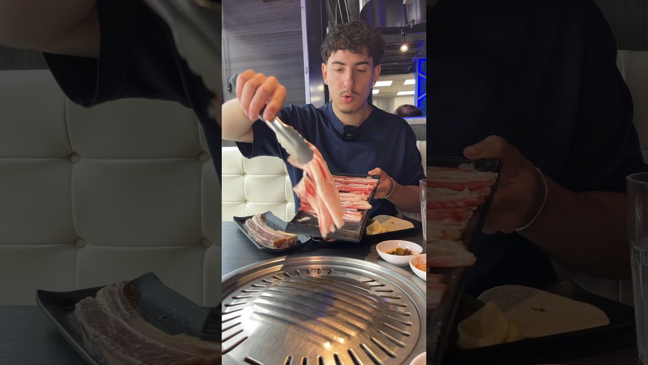 Впервые пробую корейское барбекю! 🤯🔥 #koreanbbq