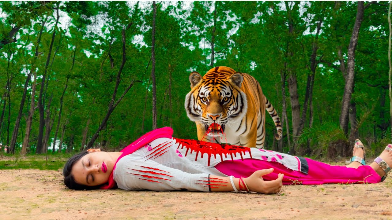 Tiger Attacks Village Girl in Forest