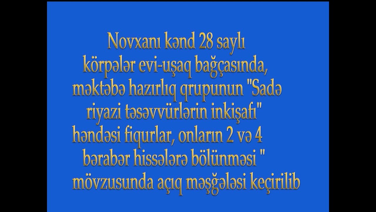 Novxanı 28 saylı UB da açıq məşğələ
