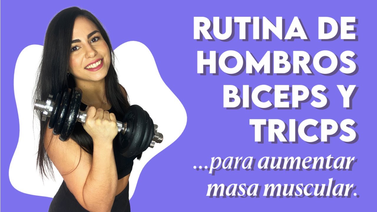 RUTINA DE HOMBROS, BICEPS Y TRICEPS en casa | ¡Ejercicios para aumentar masa muscular!