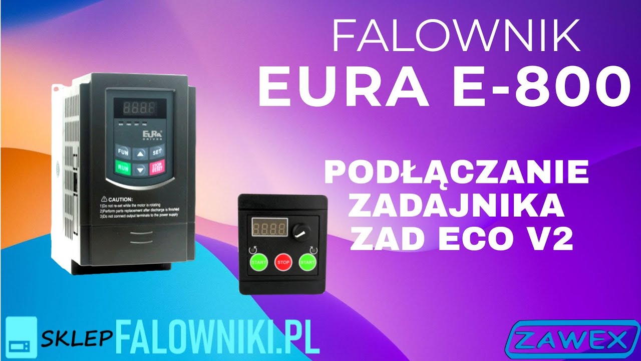Falownik Eura E-800 podłączenie zadajnika ZAD ECO V2  - sklepfalowniki.pl