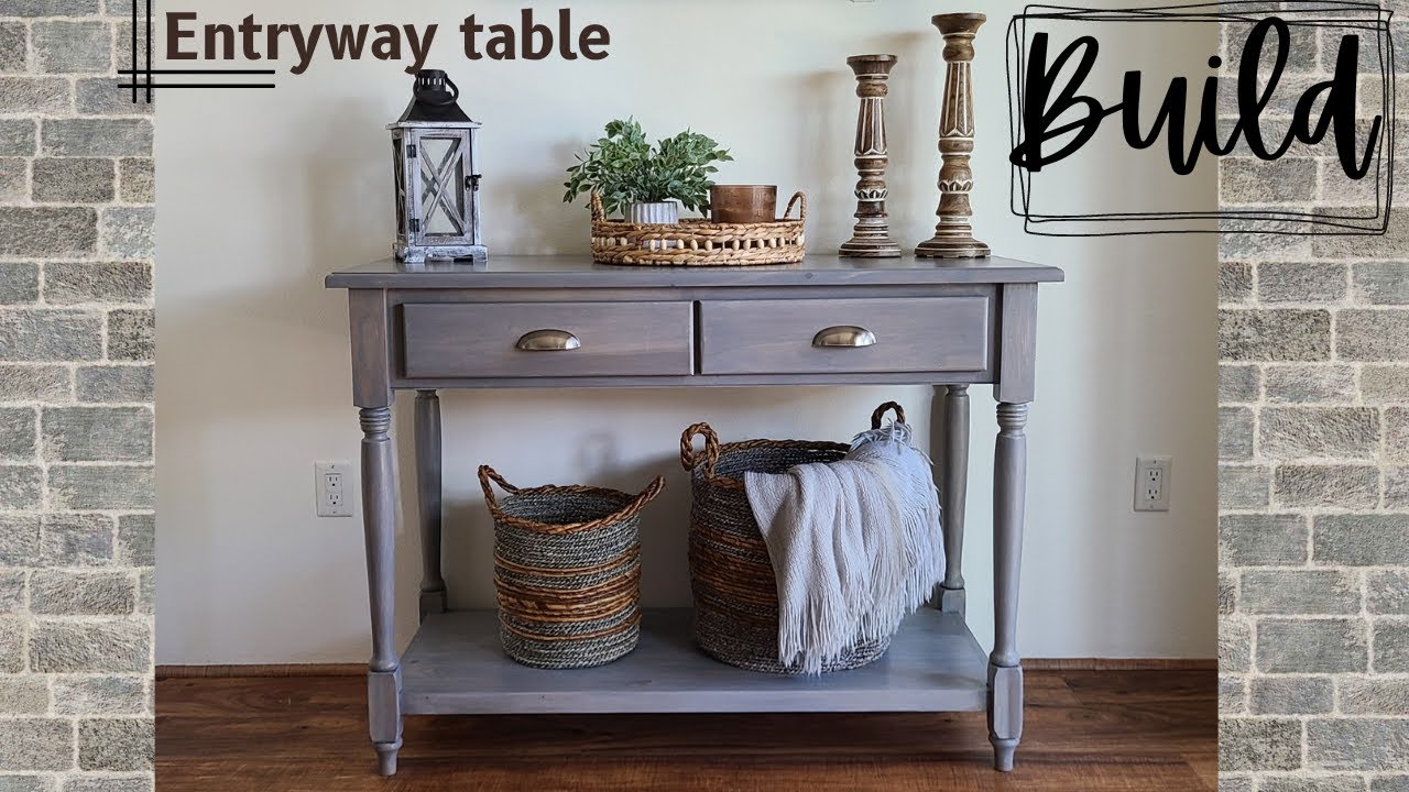The BEST entryway table DIY build!