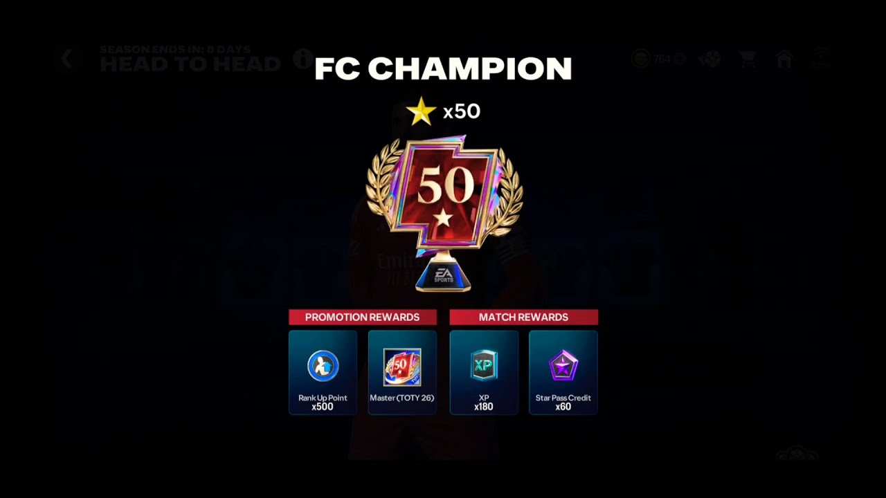 Finally I Reached FC Champion 50 ⭐ In H2H 😍