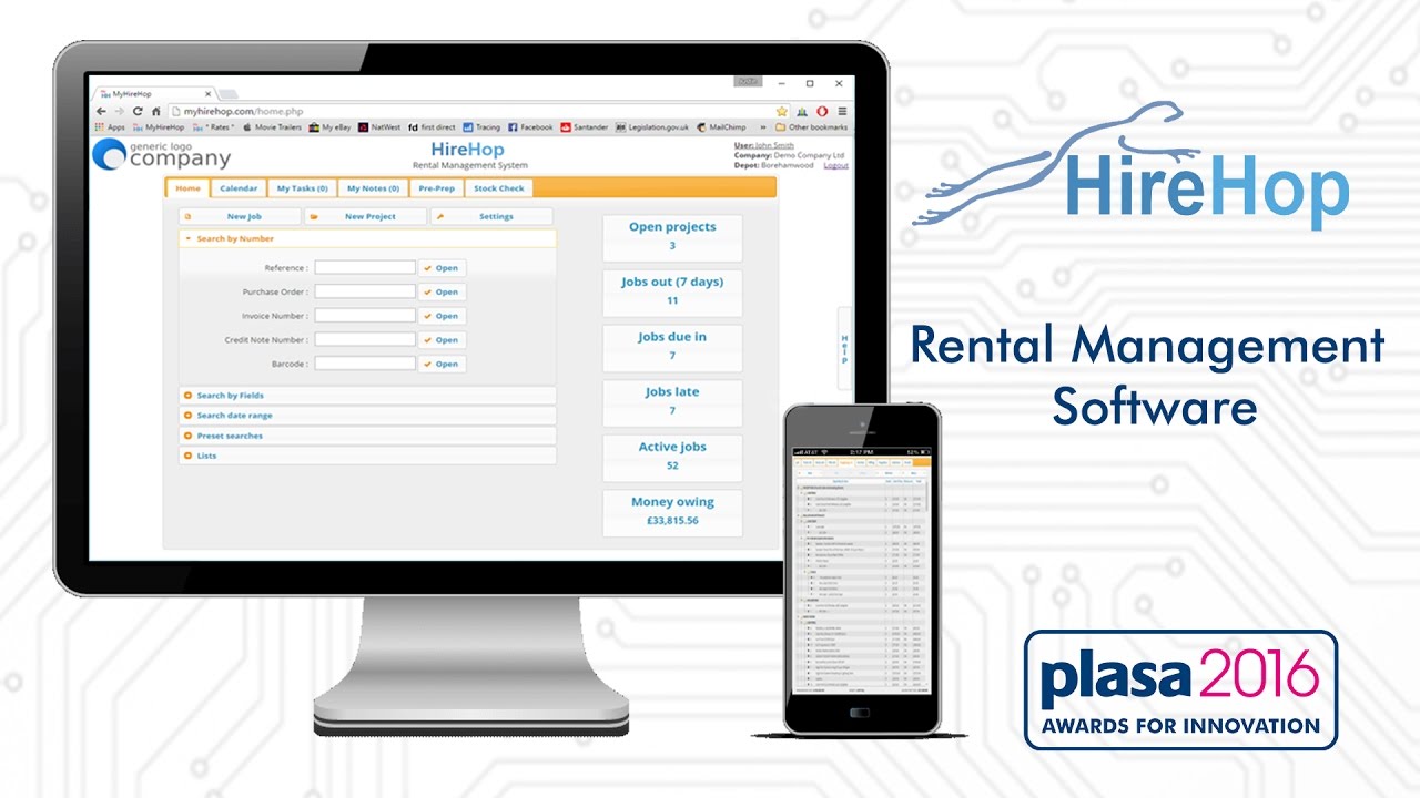 PLASA 2016 Awards for Innovation - HireHop Rental Management Software