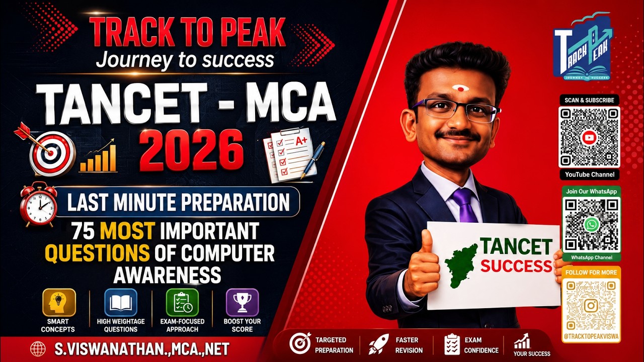 🔥 75 Most Important Questions!  | TANCET Computer Awareness💻 | MCA 2026 Last Minute Preparation 🚀