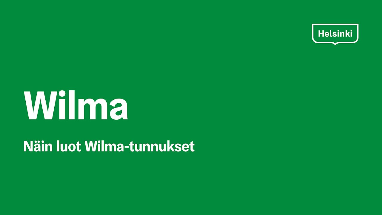 Wilma: Näin luot Wilma-tunnukset (monikielinen tekstitys)