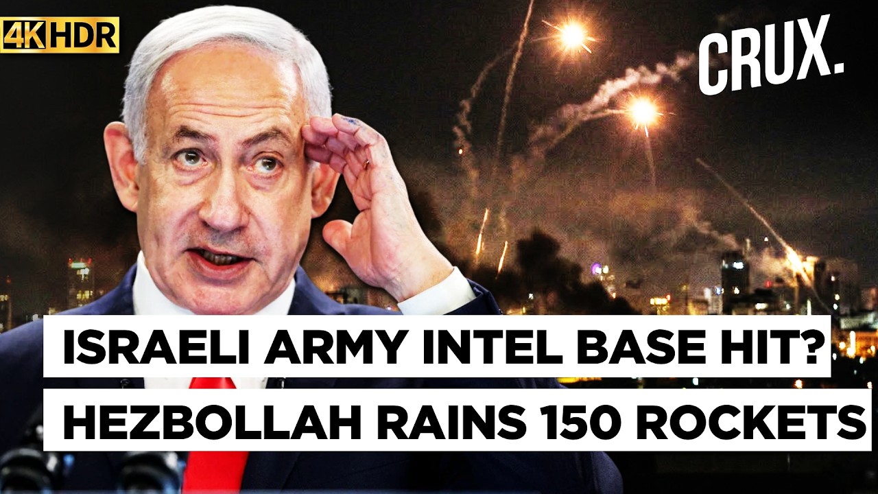 Iran Ally Hezbollah's ‘Advanced' Missiles ‘storm’ Israel's Glilot Intel Base, 150 Rockets Hit… | 4K