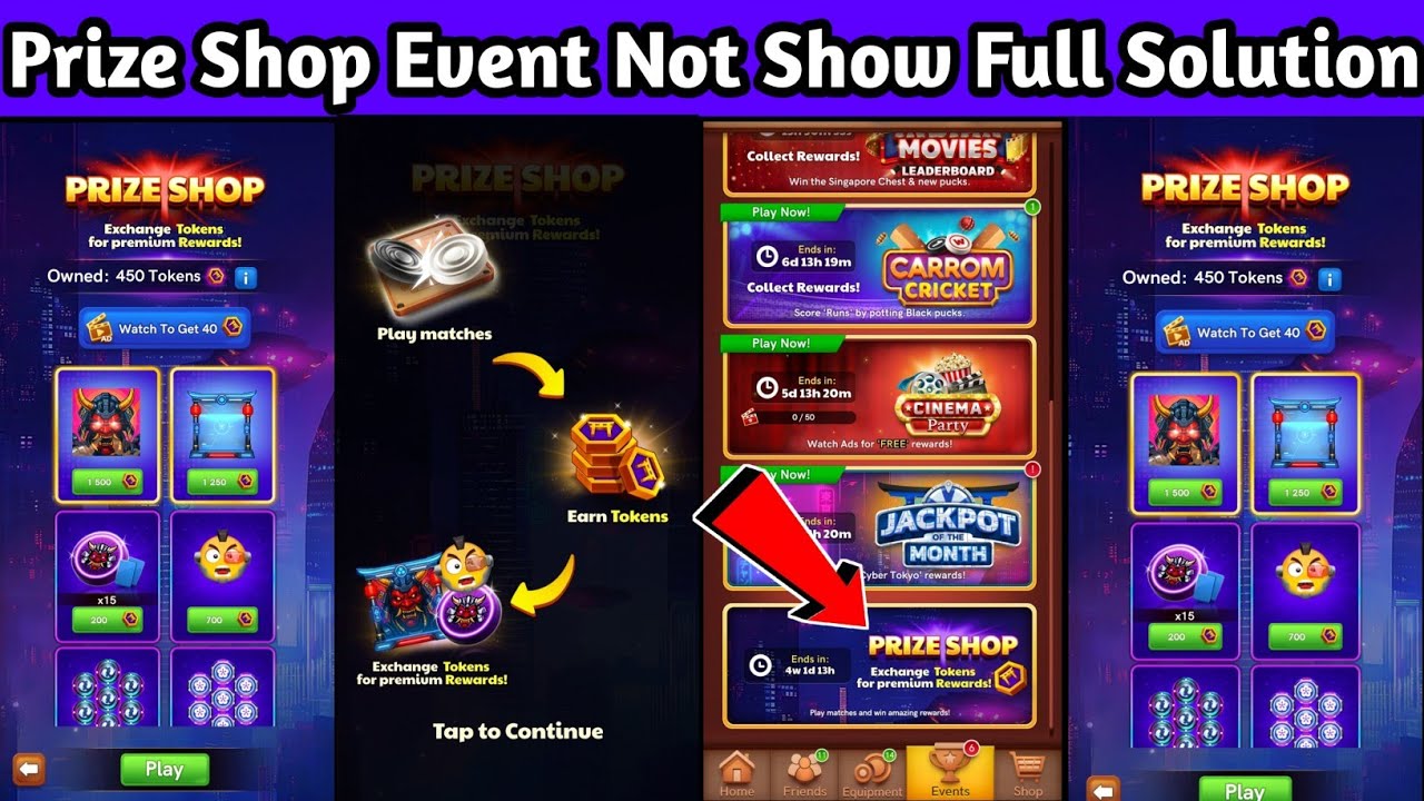 Prize Shop Event Not Show😌||Full Detail Explanation With Proof🔥||Prize Shop Free🔥||#CarromPool🔥