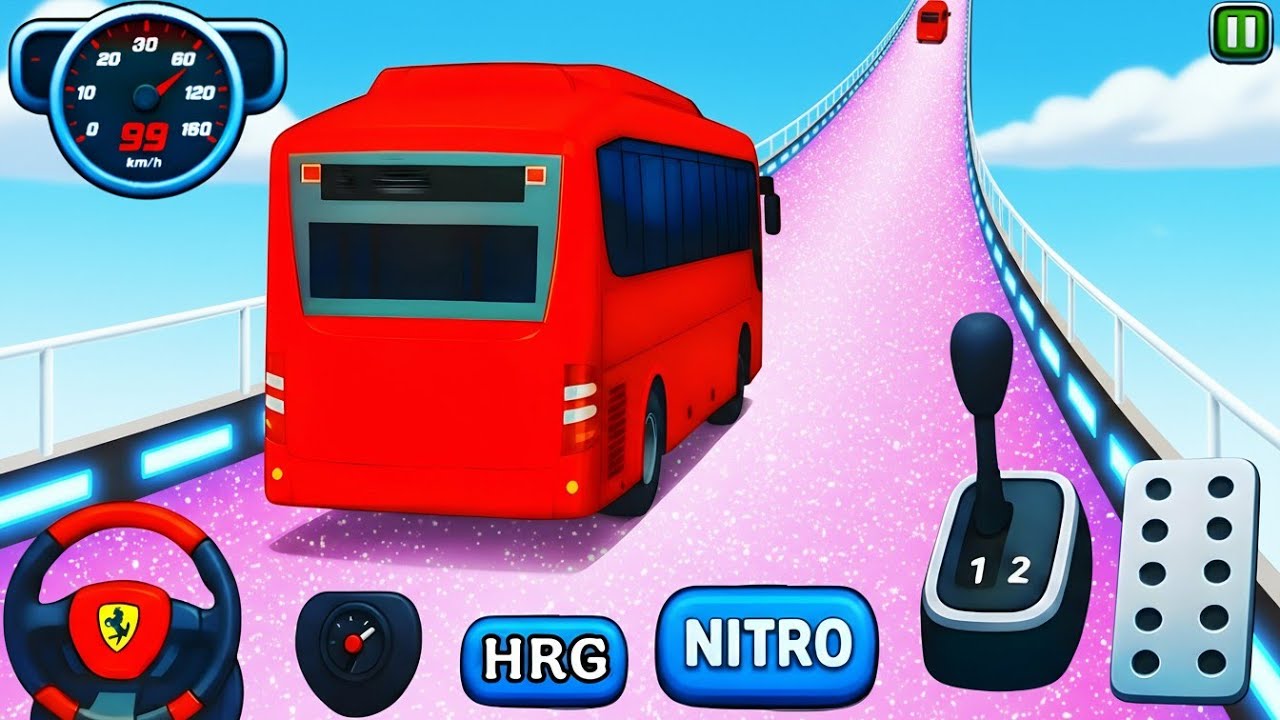 Crazy Bus Mega Ramp Impossible Racing - Android Gameplay